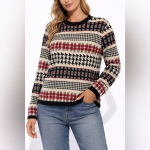 Talbots Vintage Red Patterned Sweater